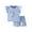 Light Blue, variant on Tfken Girls Outfit Sets For Summer Crew Neck Print Fly Sleeve Tops With Shorts Set Summer Casual Fashion Kids Cute Outfit Blue Size 5-6 Years