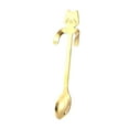 thumbnail image 3 of 2 Cucharas De Acero Inoxidable Con Forma De Gato Adorable De 11,6 Cm, Cuchara Pequeña Para Café Para Cocina, Color Dorado, 3 of 8