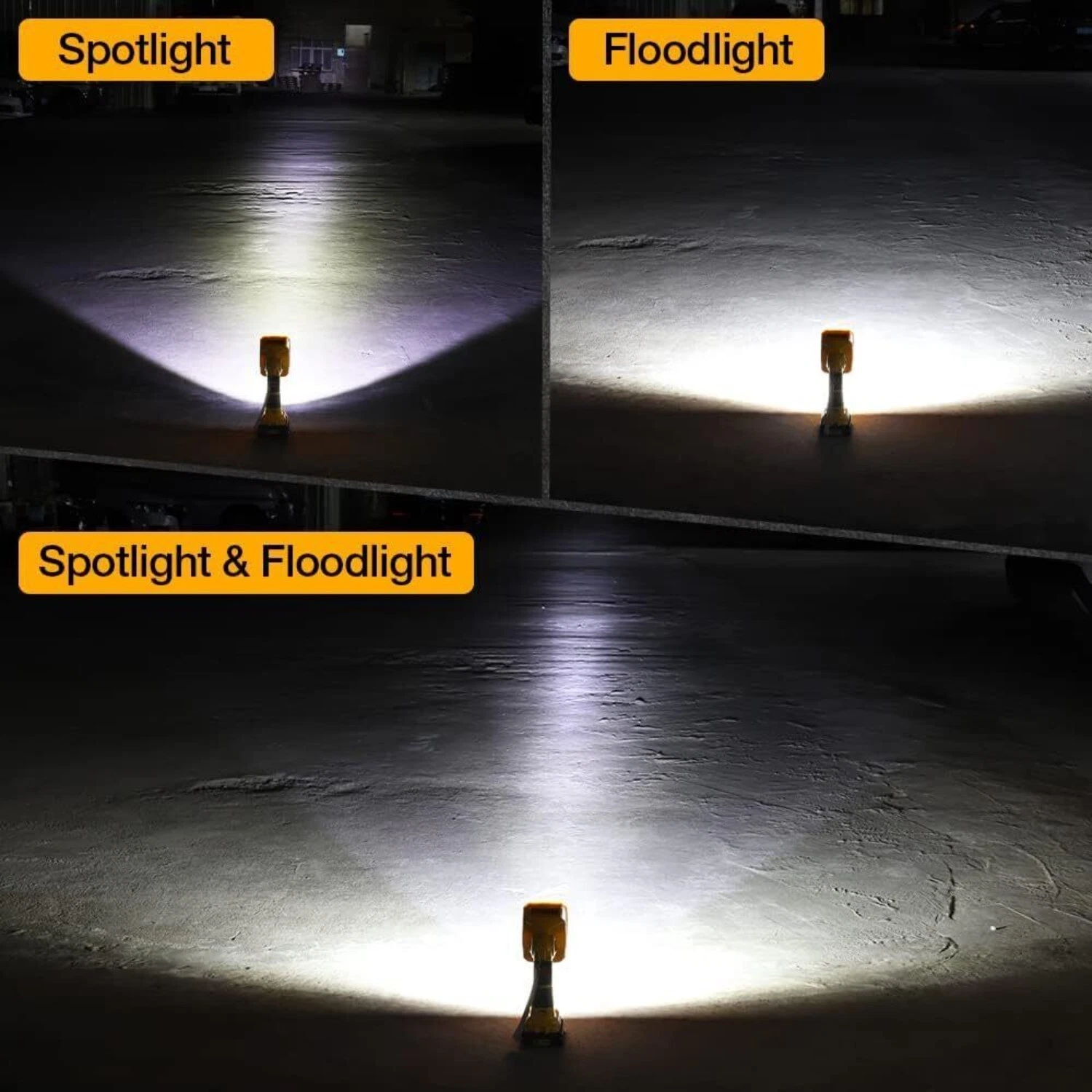 1250LM Flashlight for Dewalt 20V Battery Spotlight Jobsite Light LED Work Light