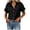 *Black, variant on VBVC Women's Cotton Linen Button Down Blouse , Ladies' V Neck Short Sleeve Work Shirt , Summer Loose Fit Solid Tunic Top For Women, Army Green , S-2XL