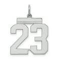 thumbnail image 1 of 925 Sterling Silver Rhodium Plaqué Numéro 23 Pendentif Pendentif Breloques, 1 of 6