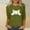Army Green, variant on ALLLIST Crew Neck Womens Tops Holiday 3/4 Sleeve T-Shirts Brown Cat Graphic Casual Shirts Ladies Tops