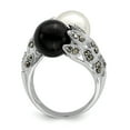 thumbnail image 2 of Sterling Silver Marcasite Black and White Cultured Pearl Ring, 2 of 3