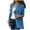 Blue, variant on CAICJ98 Long Cardigans for Women Fall Women's Button Vee Neck Long Sleeve Rib Knit Cardigan Sweaters ,S