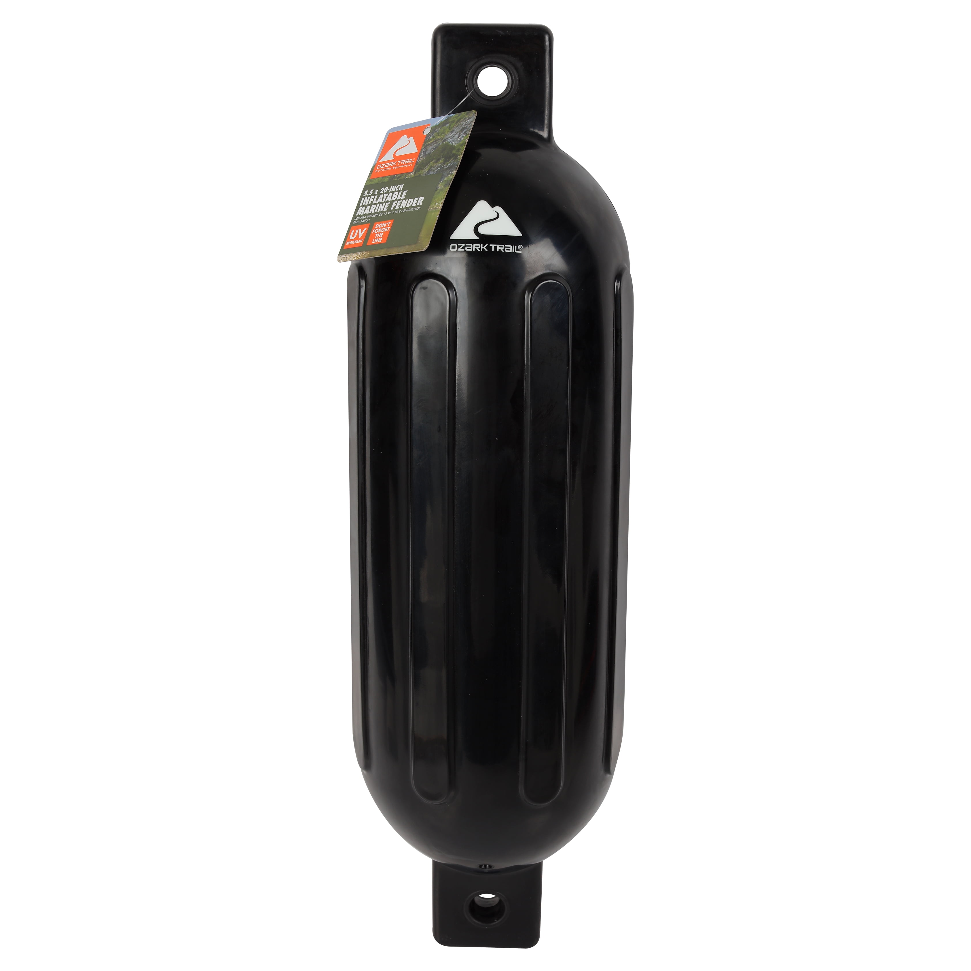 (4 pack) Ozark Trail 5.5" x 20" Inflatable Boat Bumper Marine Boat Fender, Black