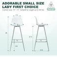 thumbnail image 2 of Clear Bar Stools Set of 2 Up to 180 Lbs, Modern Tall Acrylic Bar Chair with Metal Legs, Kitchen Island Chairs with Back and Footrest, Upholstered Counter Stools for Dining Room, Kitchen - Silver, 2 of 16