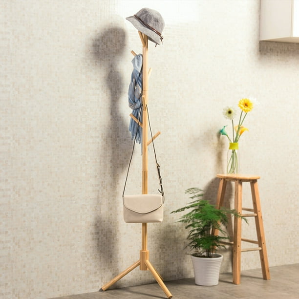 Perchero de madera con forma de arbol para ropa perchero para abrigos estante derecho para el suelo de tela para el dormitorio del hogar Bodega Aurrera en linea