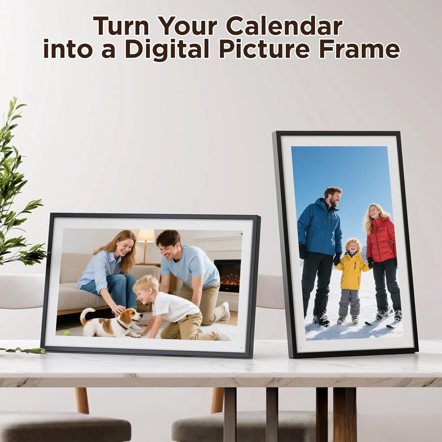 10.1 Inch Smart Digital Calendar – HD Touchscreen Family Planner & Calendar with Chore Chart & Meal Planner (Black White)