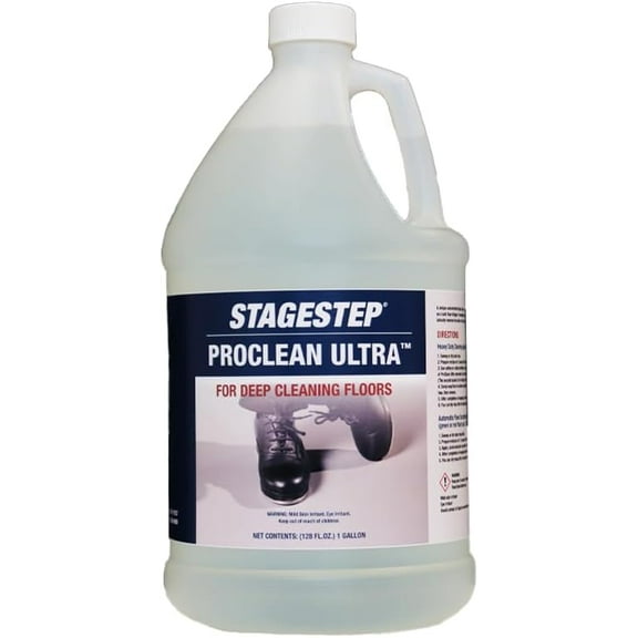 Stagestep™️ ProClean Ultra 1 Gallon, -Strength Heavy Duty Floor Cleaner And Wax Remover, For All Non-Porous Floors, Hardwood and Marley Floor Detergent