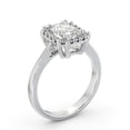 thumbnail image 2 of Ethan Jewel 2 Ct VVS1/D Radiant Cut Moissanite Ring - 14K White Gold Plated Ring for Her - Engagement Wedding Halo Rings For Women's - Engagement Wedding Halo Prong Set Rings, 2 of 3