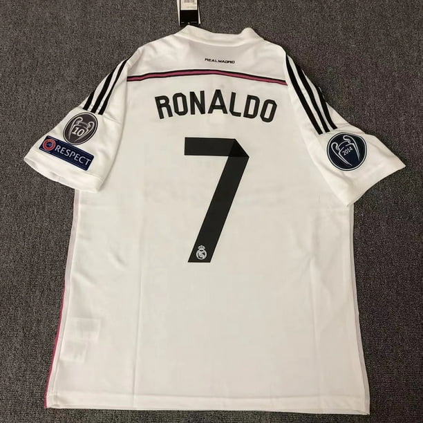 Retro 14 / 15 Real Madrid casa y campo de juego camiseta de fútbol de manga larga y camiseta de manga corta Ronaldo No.7 2014 / 2015