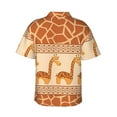thumbnail image 3 of Giraffe Animal Retro Hawaiian Shirts For Men, Summer Short-Sleeve Relaxed-Fit Button-Down Shirts Medium, 3 of 9