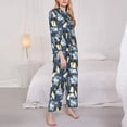 thumbnail image 3 of Fotbe Penguin Arctic Adventure Conjunto de Pijama de Manga Larga para Mujer con Estampado, Ropa de Dormir de 2 Piezas, Conjunto de Casa Suave y Cómodo con Bolsillos-Large, 3 of 7