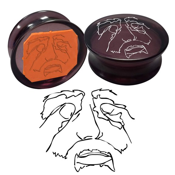 PrintValue Acrylic Round Rubber Round Stamp Close Eyes Scapbook Embossing
