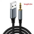 thumbnail image 7 of USB to 3.5mm TRS Audio Jack Adapter,USB Male to 3.5mm AUX Stereo Audio Cable,Nylon Braided USB to AUX Converter for PC, Laptop,2m, 7 of 7