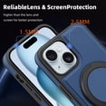 thumbnail image 7 of Allytechgroup Magnetic Case for iPhone 15 Plus, Built-in Invisible 360° Rotatable Kickstand, Compatible with MagSafe, PU Leather Slim Shockproof Protective Phone Case Cover, Blue, 7 of 7