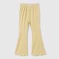 thumbnail image 3 of OGLCCG Kids Girl Flare Pants Soft Ribbed Knit Ruffle Bell Bottoms Pants Summer Comfy Casual Trousers for Running Training 0-12 Years, 3 of 6