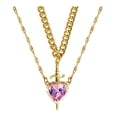 thumbnail image 5 of Couple Necklace Cubic Zirconia Heart Matching Necklace Romantic Through The Heart Couple Jewelry for Him Her Valentine's Day Gift, 5 of 8
