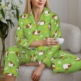 thumbnail image 4 of Goofa Guinea Pigs Printed Women’s 2 Piece Pajama Set Super,Pajamas Women's Long Sleeve Sleepwear Soft Button Down Loungewear Pjs Lounge Set Nightwear-Small, 4 of 9