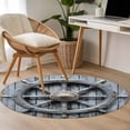 thumbnail image 4 of Round Rugs 3.3 Ft, Grey Rudder Coastal Non Slip Area Rugs for Kitchen Bedroom Entryway, Summer Nautical Beach Retro Washable Carpet Runner Rug Floor Mats for Bedroom Home Decor, 4 of 9