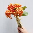 thumbnail image 3 of HEVIRGO 10 Pcs Artificial Flower Fake Berry Branch Plastic DIY Wedding Bouquets Party Home Decor Fake Flower for Hotel,Orange, 3 of 7