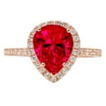 thumbnail image 7 of Halo Engagement Ring for Women - 2.38ct Simulated Ruby in 14K Rose Gold Promise Ring, 7 of 7