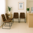 thumbnail image 2 of Homy Casa Set of 2 Modern Dining Chairs with Faux Leather Upholstery and Streamlined Metal Legs, 2 of 7