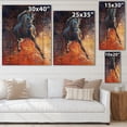 thumbnail image 4 of Designart 'Portrait Of A Galoping Blue Horse' Farmhouse Print on Natural Pine Wood, 4 of 5