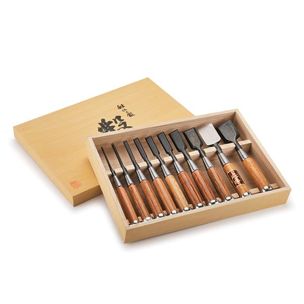 Fujikawa Okyo Japanese Chisel Set, 10piece