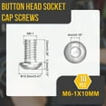 thumbnail image 2 of Uxcell M6-1x10mm Button Head Socket Cap Screws - 10Pack - Good for Road Bicycle, Mountain Bike, Auto, Motorcycle - 316 Stainless Steel Whitewashed - Hex Drive Fasteners, 2 of 6
