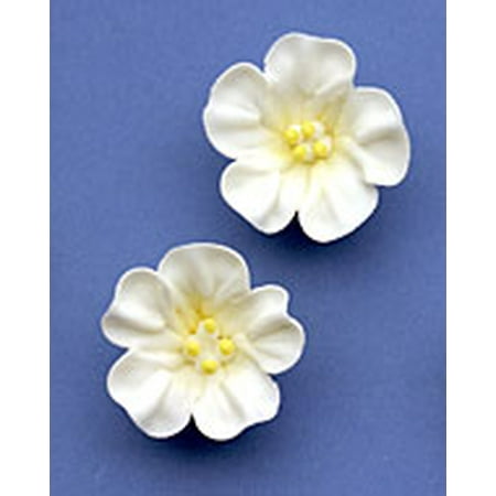 White Petunias Royal Icing Cake/Cupcake Decorations 12 (Best White Icing For Cupcakes)