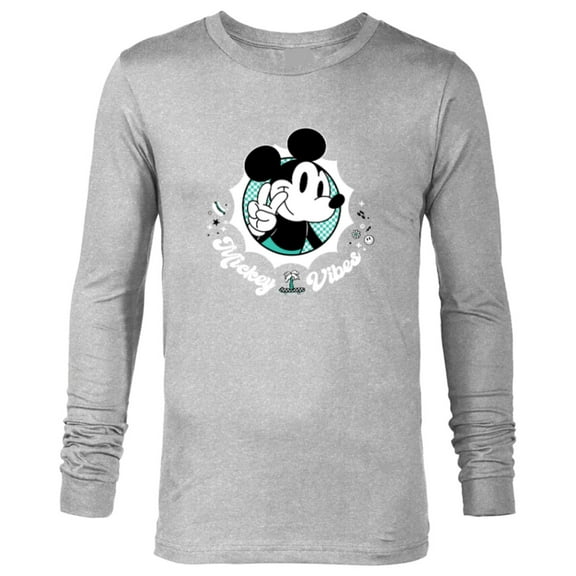 Disney Mickey Vibes Retro Cool - Long Sleeve T-Shirt for Men - Customized-Athletic Heather