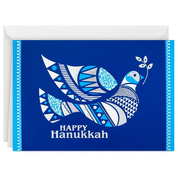 Hallmark Tree of Life Hanukkah Boxed Cards, 40 Cards and Envelopes, Blue and Silver Dove
