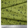 thumbnail image 3 of Soimoi Green Japan Crepe Satin Fabric Peace On Earth Text Decor Fabric Printed Yard 42 Inch Wide, 3 of 3