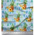 thumbnail image 1 of Soimoi Blue Cotton Cambric Fabric Triangle & Pine Fruits Printed Fabric 1 Yard 42 Inch Wide, 1 of 3