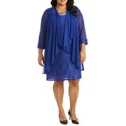 R&M Richards Women's Short Lace Mother of the Bride Dress