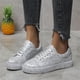thumbnail image 1 of Otoño e invierno, nuevos zapatos planos informales con cordones y lentejuelas para mujer, zapatos de tacón Wmkox8yii  FOPL486, 1 of 8