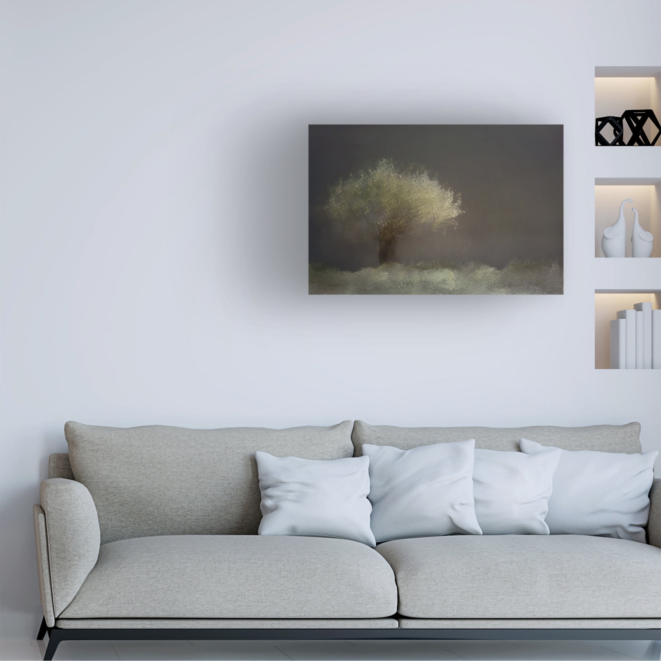 Canvas Wall Art - Gaille Gray 'Willow' Wall Art for Living Room, Bedroom, or Office Décor by Trademark Fine Art - 32 x 22 Inches