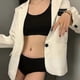 thumbnail image 1 of Stylish Bra Underwear Set with Black Strap Soft Skin-friendly Light Underwear for Home Gym Wear, 1 of 5