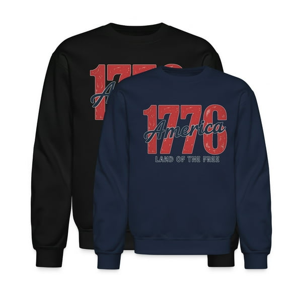 EcoLoom 1776 America Land Of The Free Long Sleeve Unisex Midweight Crewneck Sweatshirt