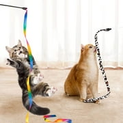 TAIMASI 34Pcs Cat Toys Kitten Toys, Interactive Kitty Toys with Collapsible Cat Tunnels Tent, Cat Wand Catnip Feather Teaser