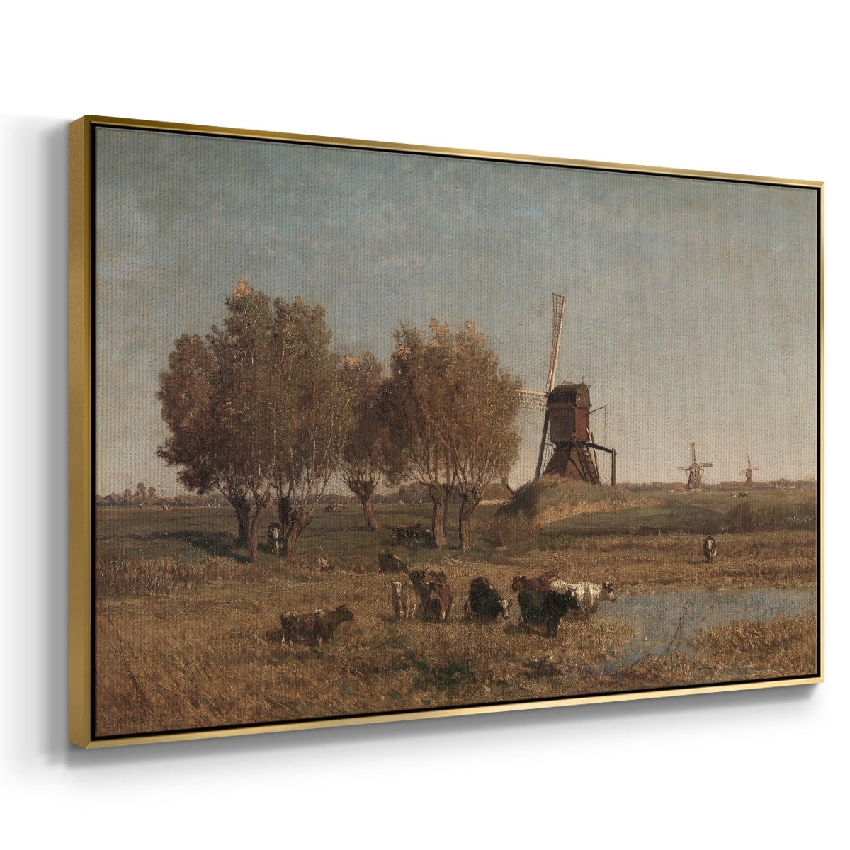 Vintage Landscape-CDII By Wexford Home Framed in Gold Wood Gallery Wrapped Canvas 25 in. x 37 in.