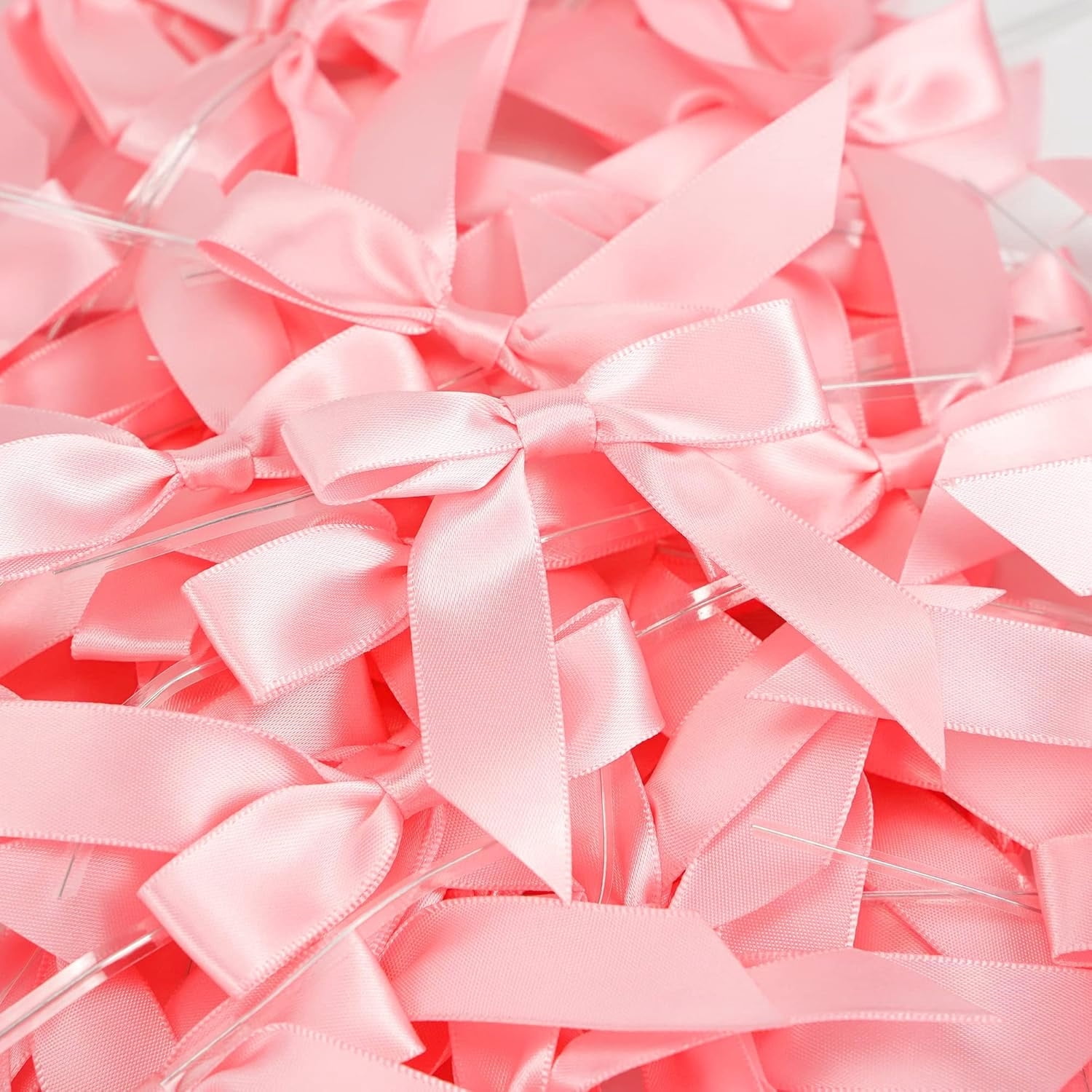 300 Pcs Christmas Satin Ribbon Bows for Treat Bags,Mini Satin Ribbon Twist Tie Bows,Pre-Tied Multicolor Twist Tie Bows for Christmas,Premade Bows for Gift Wrap Baby Shower Wedding Decor Party Favors