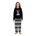 thumbnail image 4 of Family Matching Volleyball Themed Christmas Pajama Set, Black with Festive Snowman Volleyball Design and Pet Outfit, 4 of 7