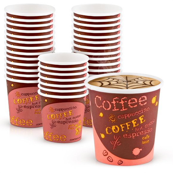 200-Pack 3 oz Espresso Cups Disposable – Sturdy Paper Coffee Cups for Hot Drinks | Compact and Durable for Coffee, Tea, and More | Perfect for Home, Office, Events, or On-The-Go Use, Stylish Design