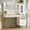White, variant on Arulvmrn Vanity Desk with 29.53" HD Lighted Mirror, 47.24" Big Modern Vanity Desk with Mirror and Lights, Makeup Vanity with 5 Drawers and Storage Shelves and Charging Station, Walnut