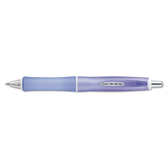 Pilot Of America Dr. Grip Frosted Retractable Ballpoint Pen, 1mm, Black , Purple Barrel