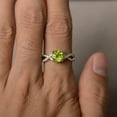 thumbnail image 4 of HeartsAndYou 1.4ct Natural Green Peridot Engagement Ring 100% 14k SOLID White Gold Infinity, 4 of 8