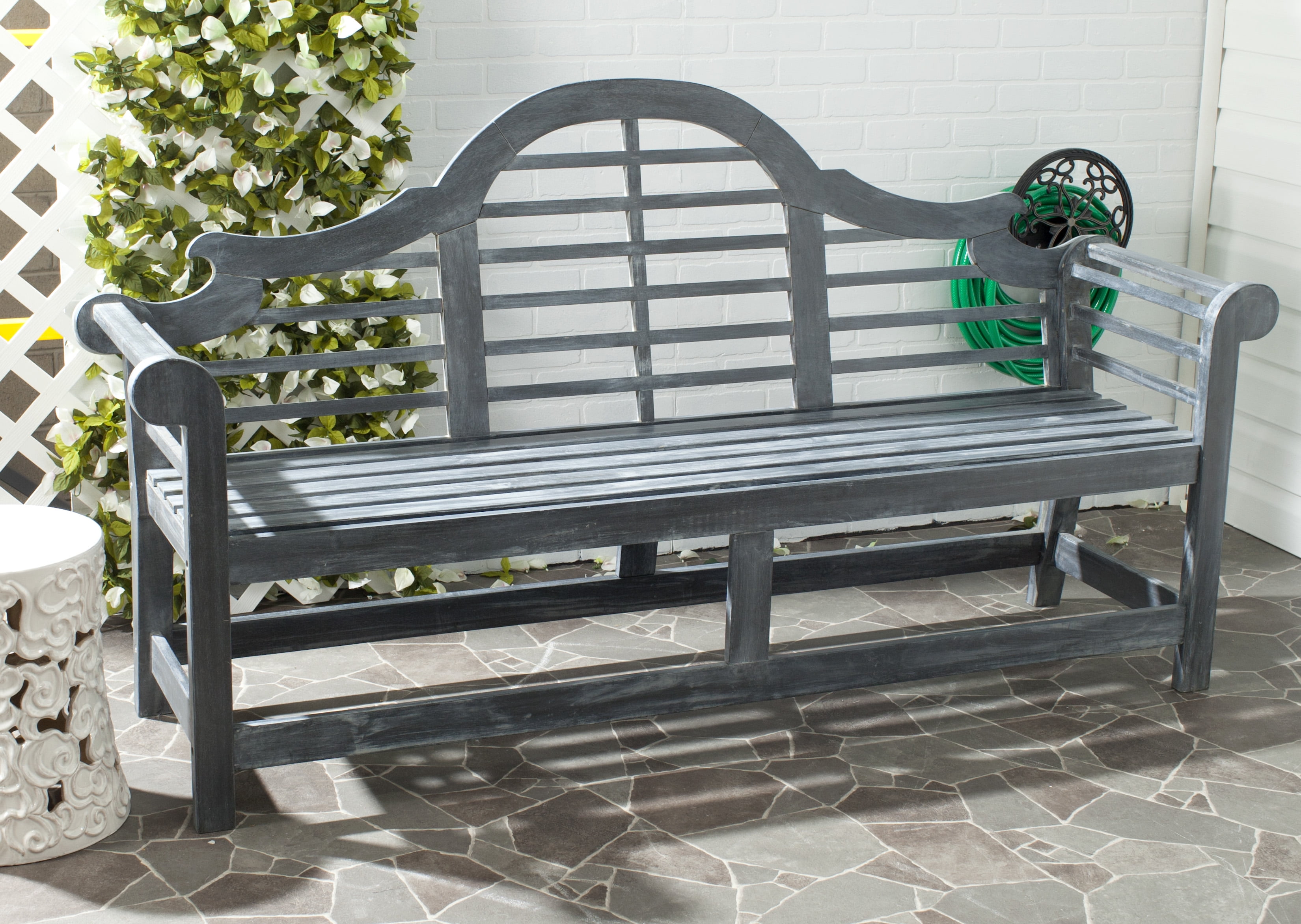 Safavieh Khara Indoor Outdoor Contemporary Garden Bench Walmartcom Walmartcom