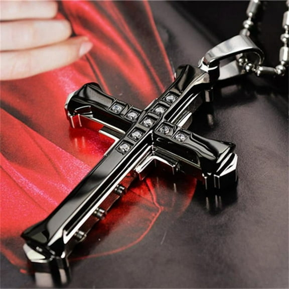 Cross Pendant Necklace Jesus Cross Hip Hop Necklaces For Men Stainless Steel Jewelry Party Anniversary Gift